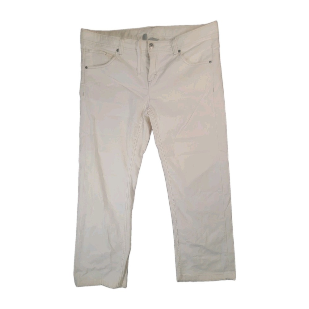 Athleta Pants Womens 16T Tall White Stretch Hiking Travel Straight Drawstring